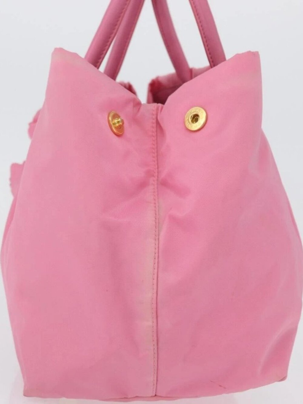 PRADA Hand Bag Nylon Pink Gold Auth 172515A - Picture 6 of 16